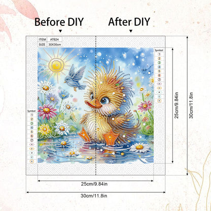 Cartoon Duck - Special Shaped Drill Diamond Painting 30*30CM
