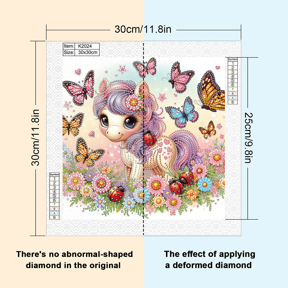 Cartoon Pony - Special Shaped Drill Diamond Painting 30*30CM