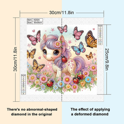 Cartoon Pony - Special Shaped Drill Diamond Painting 30*30CM