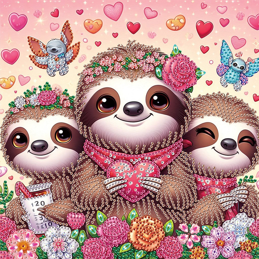 Cartoon Sloth - Special Shaped Drill Diamond Painting 30*30CM