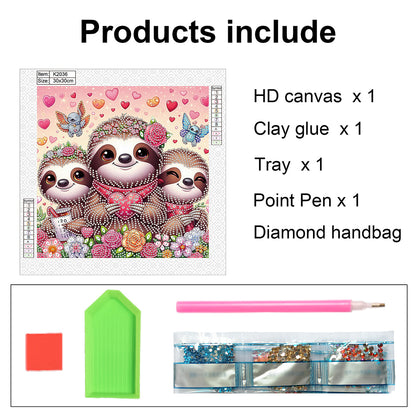 Cartoon Sloth - Special Shaped Drill Diamond Painting 30*30CM