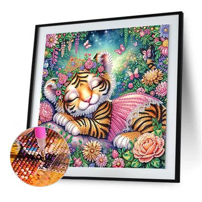 Cartoon Tiger - Special Shaped Drill Diamond Painting 30*30CM