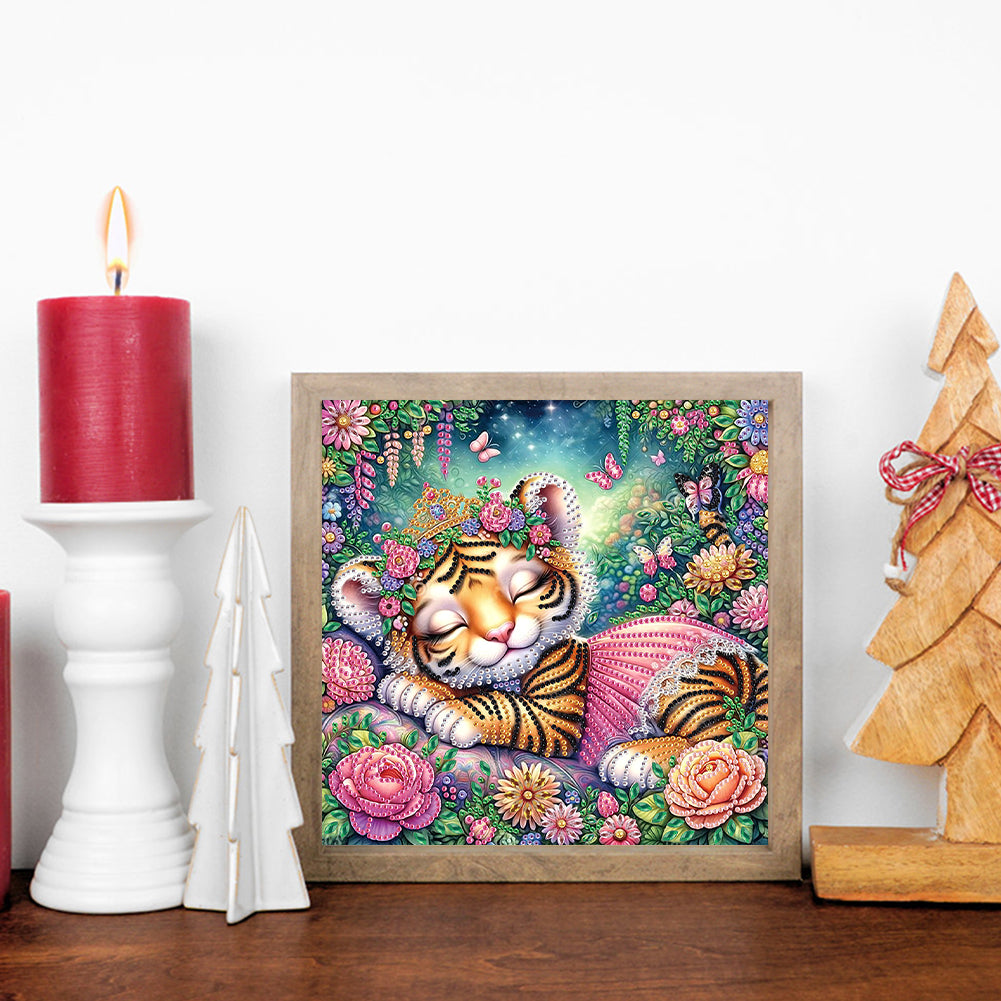 Cartoon Tiger - Special Shaped Drill Diamond Painting 30*30CM
