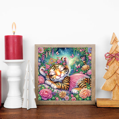 Cartoon Tiger - Special Shaped Drill Diamond Painting 30*30CM