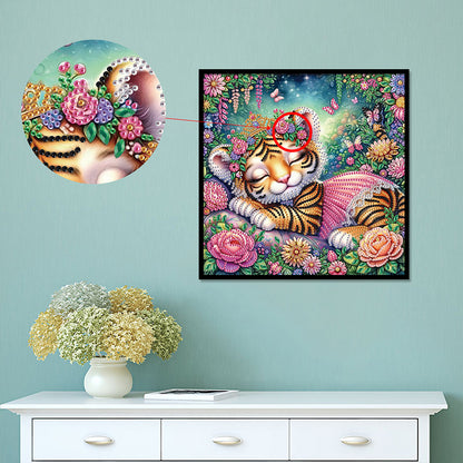 Cartoon Tiger - Special Shaped Drill Diamond Painting 30*30CM