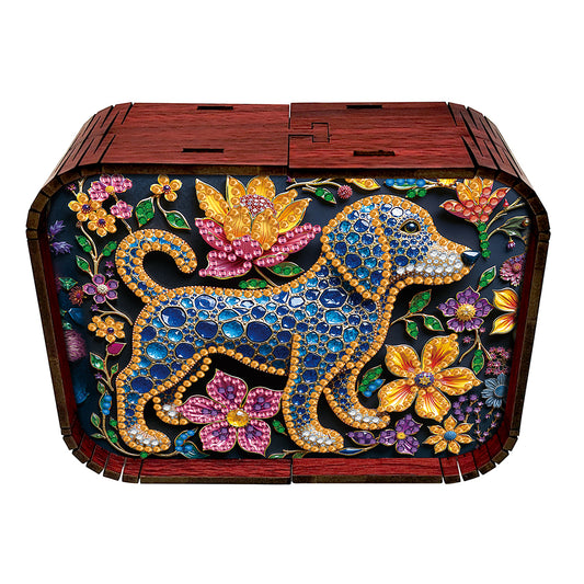 1pc Gem Puppy Handmade Wooden Music Box Diamond Painting Art Kit Birthday Gift
