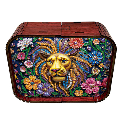 1pc Golden Lion Handmade Wooden Music Box Diamond Painting Art Kit Birthday Gift