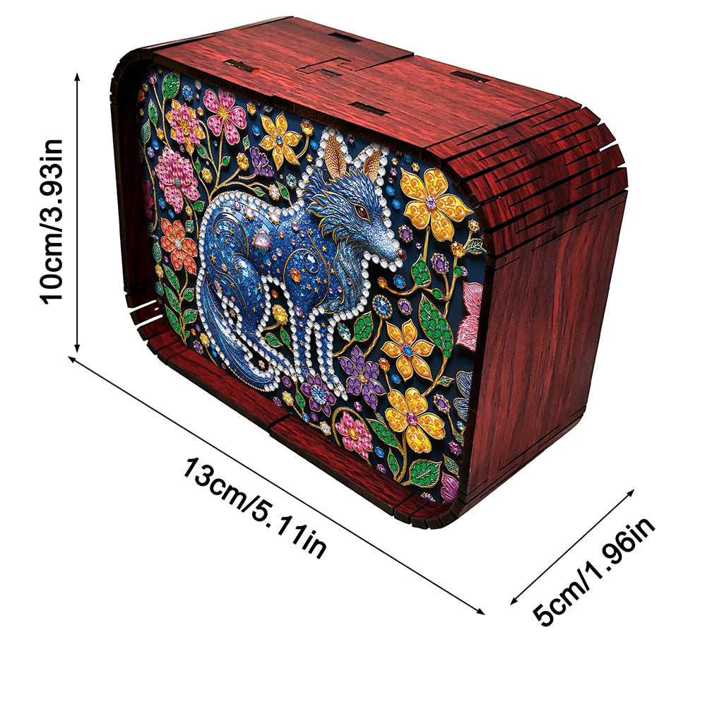 1pc Gem Wolf Handmade Wooden Music Box Diamond Painting Art Kit Birthday Gift