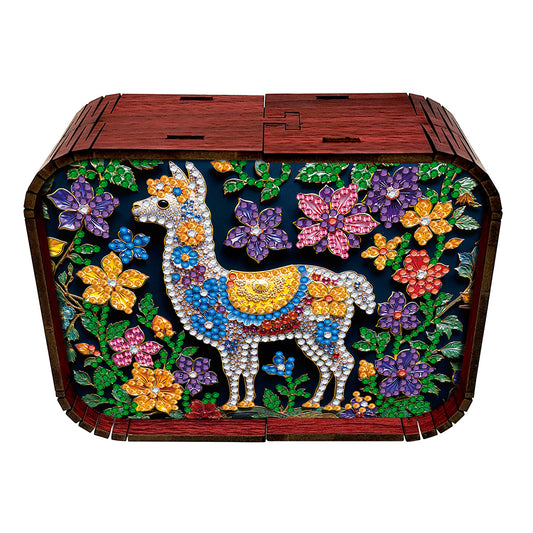 1pc Gem Alpaca Handmade Wooden Music Box Diamond Painting Art Kit Birthday Gift