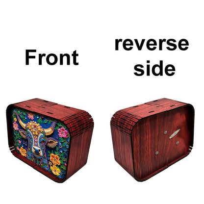 1pc Gem Cow Handmade Wooden Music Box Diamond Painting Art Kit Birthday Gift