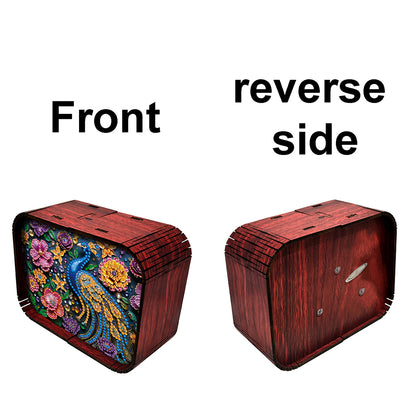 1pc Peacock Handmade Wooden Music Box Diamond Painting Art Kit Birthday Gift
