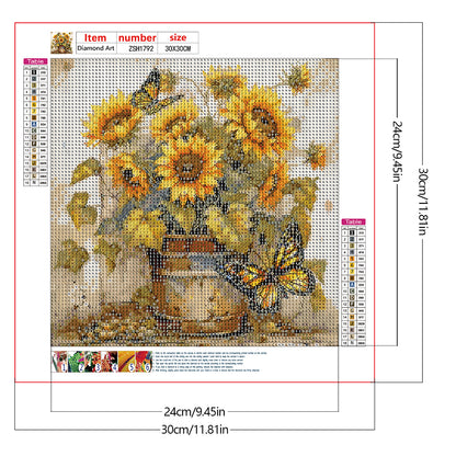Sunflower Bouquet - Full Round Drill Diamond Painting 30*30CM