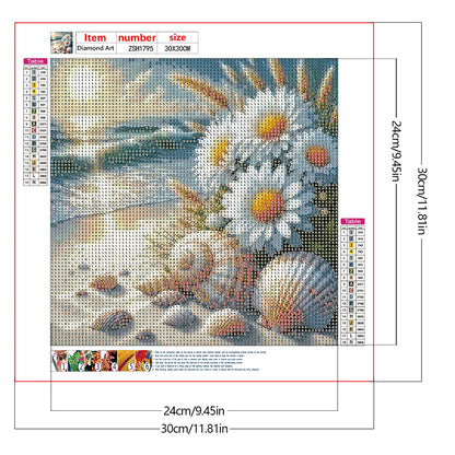 Daisy On The Beach - Full Round Drill Diamond Painting 30*30CM