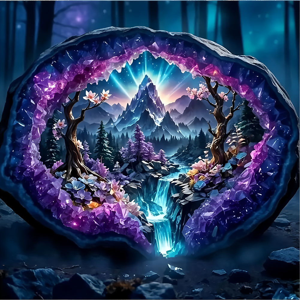 Amethyst Flower Tree - Full Round Drill Diamond Painting 30*30CM