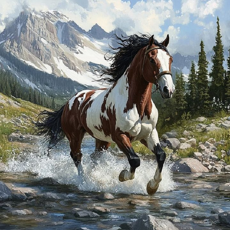 Horse - 11CT Stamped Cross Stitch 40*40CM