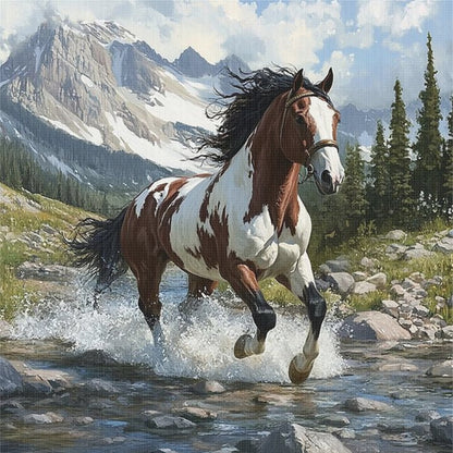 Horse - 11CT Stamped Cross Stitch 40*40CM