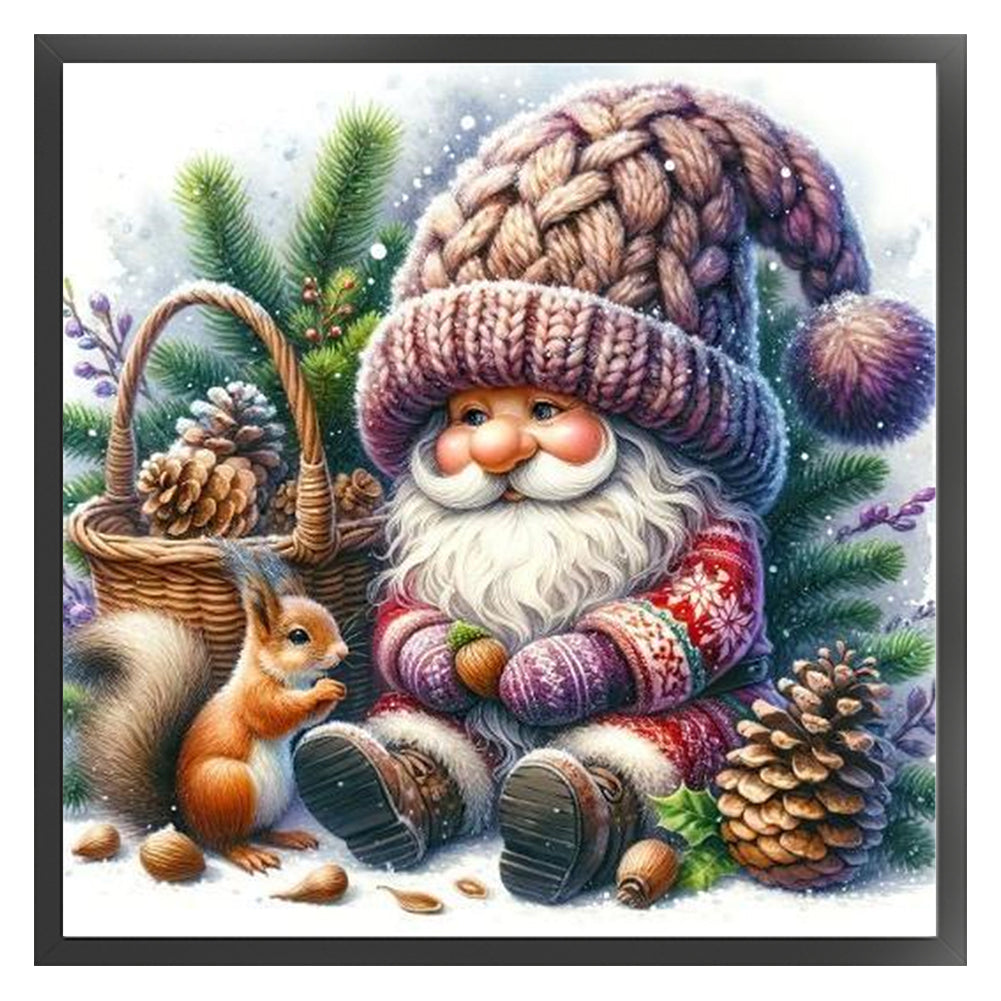 Gnome And Squirrel - 11CT Stamped Cross Stitch 40*40CM