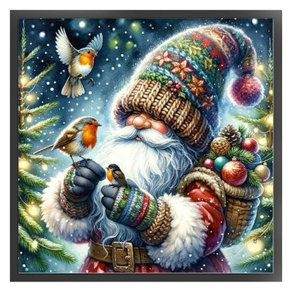 Gnome And Bird - 11CT Stamped Cross Stitch 40*40CM