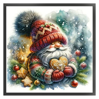 Gnome Holding Cookies - 11CT Stamped Cross Stitch 40*40CM