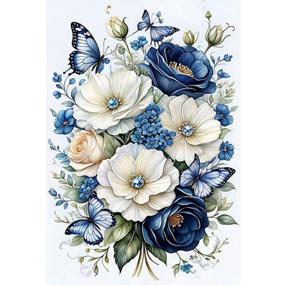 Flowers And Butterflies - 14CT Stamped Cross Stitch 40*60CM
