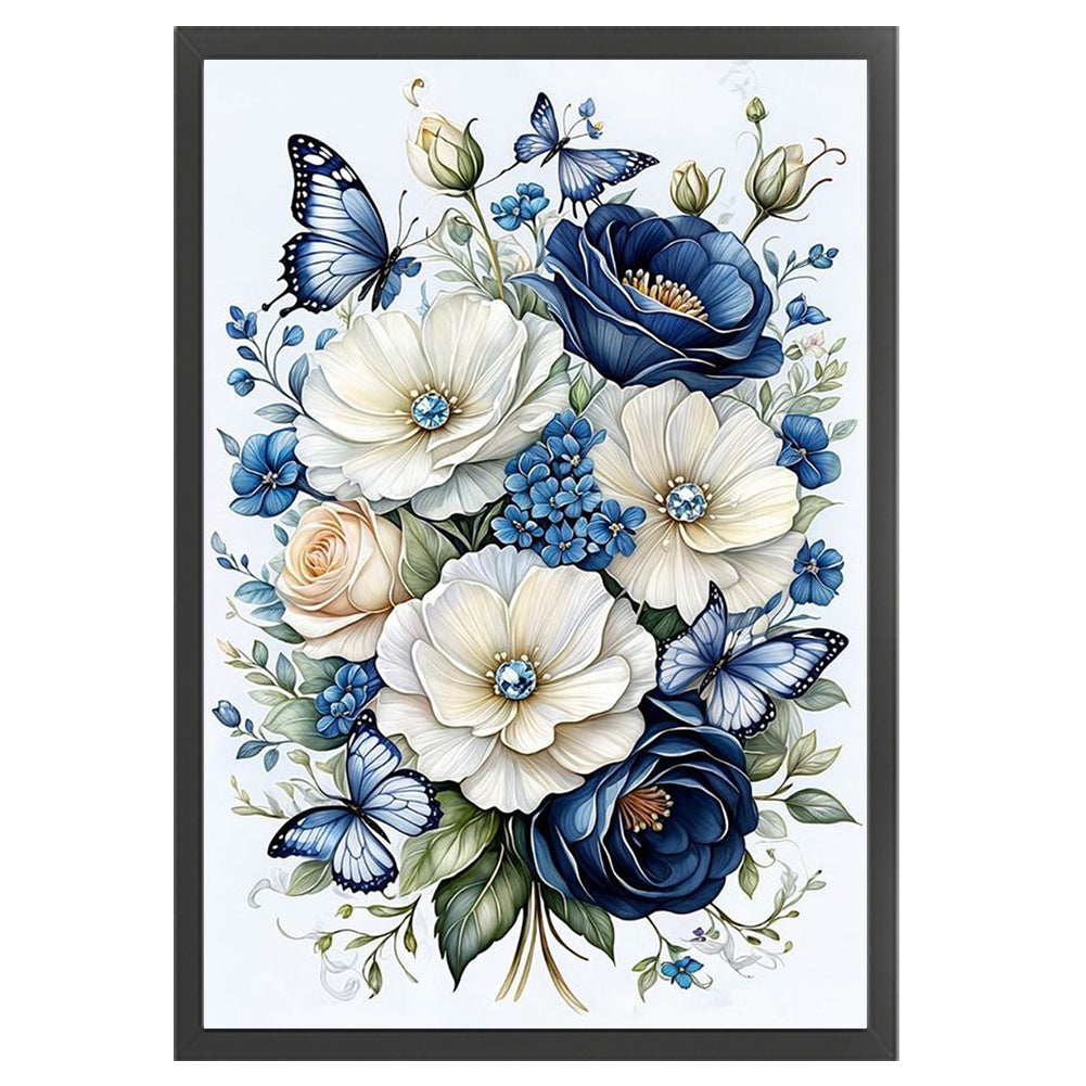 Flowers And Butterflies - 14CT Stamped Cross Stitch 40*60CM