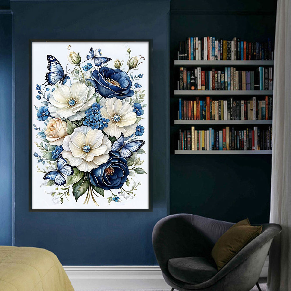 Flowers And Butterflies - 14CT Stamped Cross Stitch 40*60CM