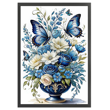 Flowers And Butterflies - 14CT Stamped Cross Stitch 40*60CM