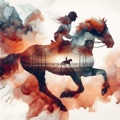 Running Horse - 11CT Stamped Cross Stitch 40*40CM