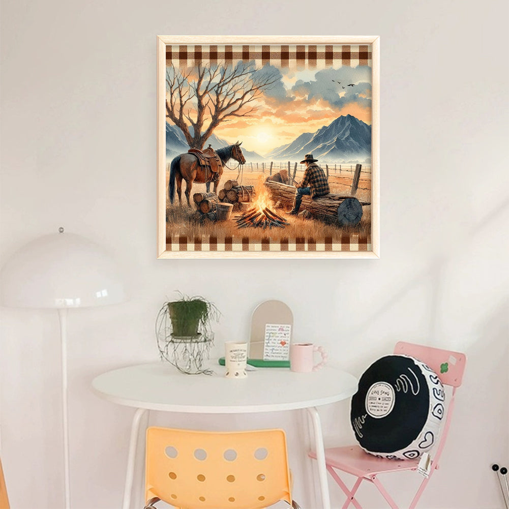 Sunset Scenery - 11CT Stamped Cross Stitch 40*40CM