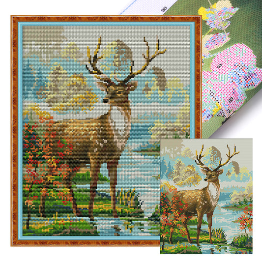 Stag - 14CT Stamped Cross Stitch 29*36CM£¨Joy Sunday£©