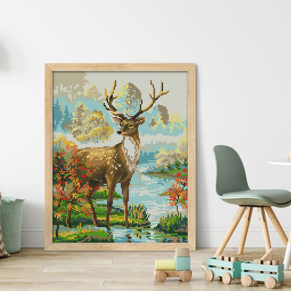 Stag - 14CT Stamped Cross Stitch 29*36CM£¨Joy Sunday£©