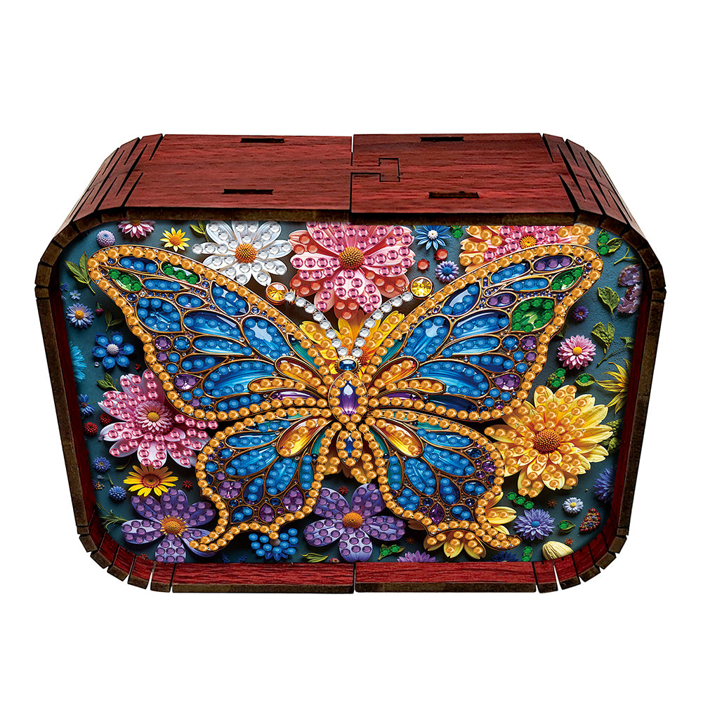 1pc Butterfly Wooden Music Box Diamond Painting Art Kit Gift for Christmas