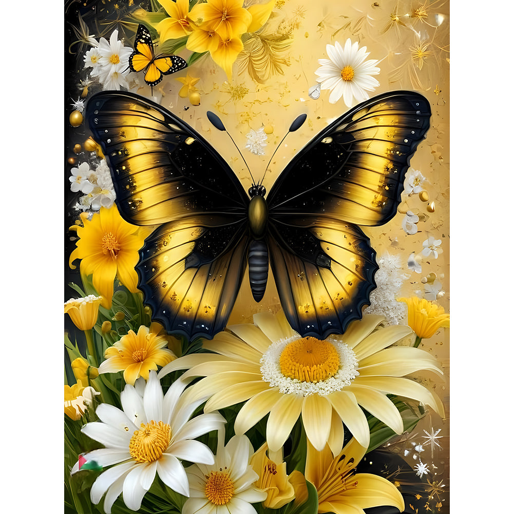 Dairy And Butterfly - Full Round Drill Diamond Painting 30*40CM