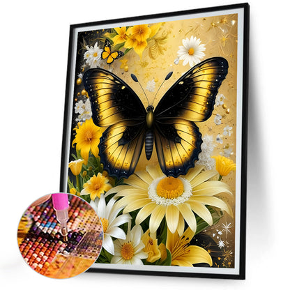 Dairy And Butterfly - Full Round Drill Diamond Painting 30*40CM