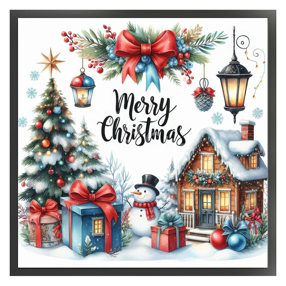 Christmas Cottage - 14CT Stamped Cross Stitch 40*40CM