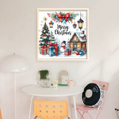 Christmas Cottage - 14CT Stamped Cross Stitch 40*40CM