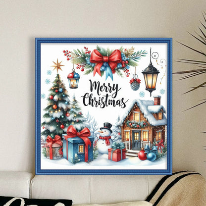 Christmas Cottage - 14CT Stamped Cross Stitch 40*40CM