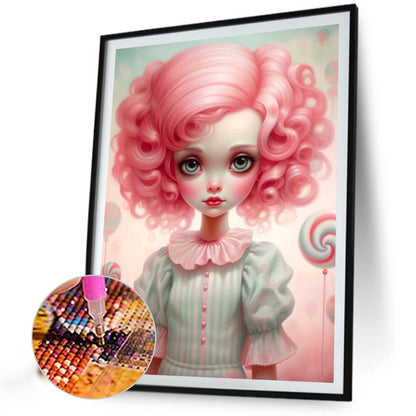 Big-Eyed Girl - Full Round Drill Diamond Painting 40*55CM(Partial AB)