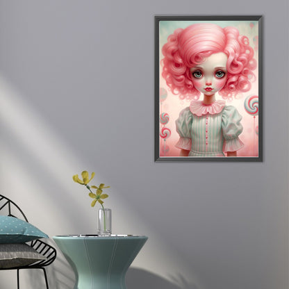 Big-Eyed Girl - Full Round Drill Diamond Painting 40*55CM(Partial AB)