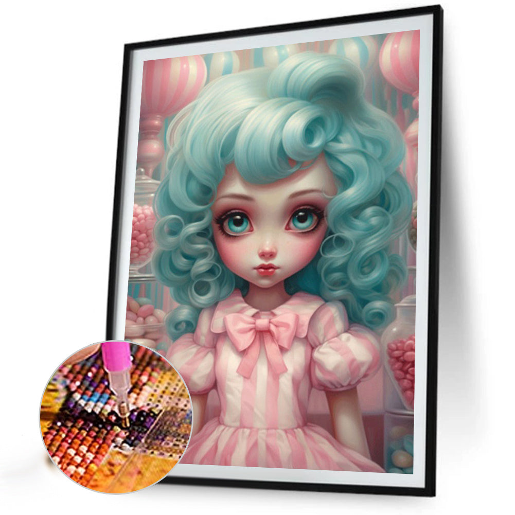 Big-Eyed Girl - Partial AB Full Round Drill Diamond Painting 40*55CM