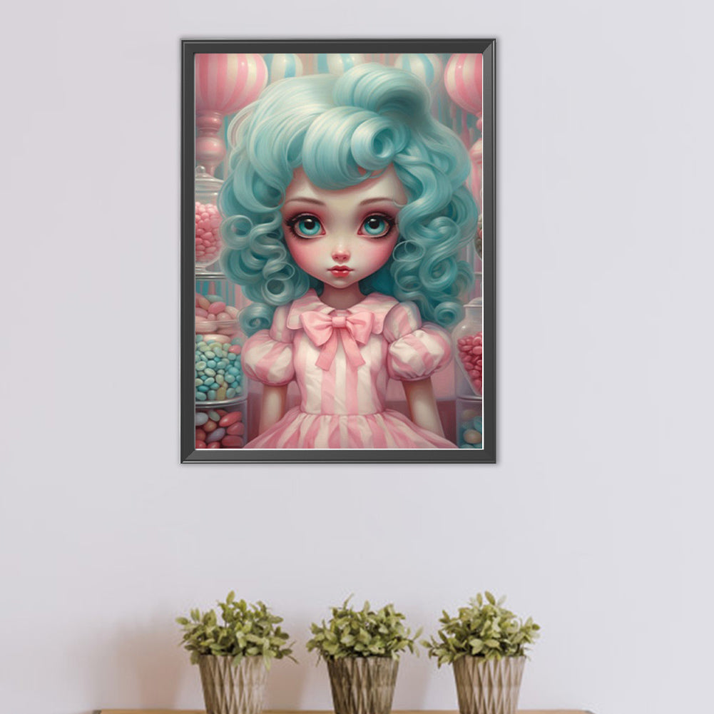Big-Eyed Girl - Partial AB Full Round Drill Diamond Painting 40*55CM
