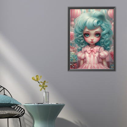 Big-Eyed Girl - Full Round Drill Diamond Painting 40*55CM(Partial AB)