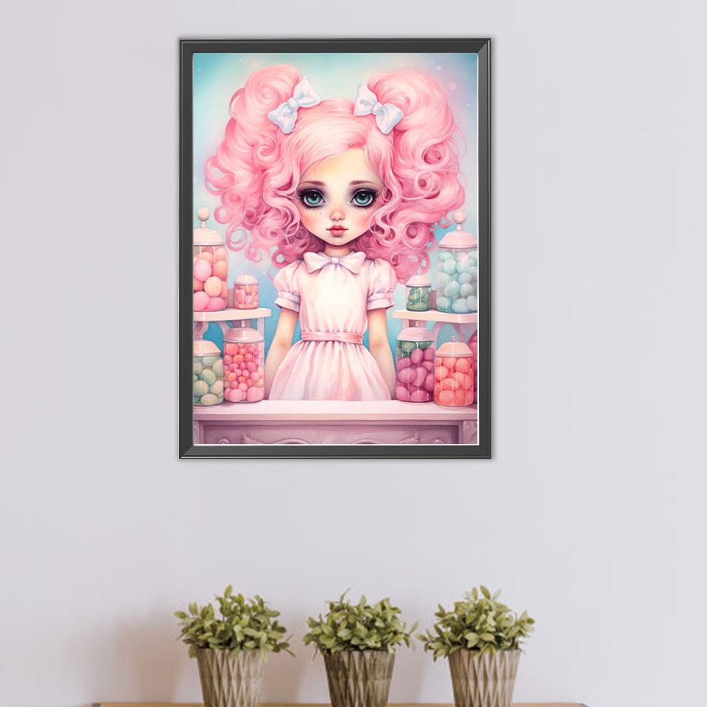 Big-Eyed Girl - Full Round Drill Diamond Painting 40*55CM(Partial AB)