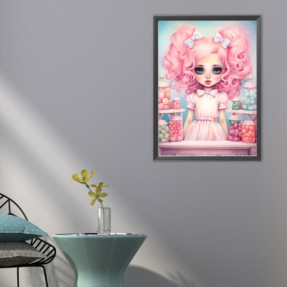 Big-Eyed Girl - Full Round Drill Diamond Painting 40*55CM(Partial AB)
