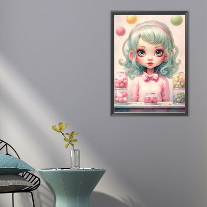 Big-Eyed Girl - Full Round Drill Diamond Painting 40*55CM(Partial AB)