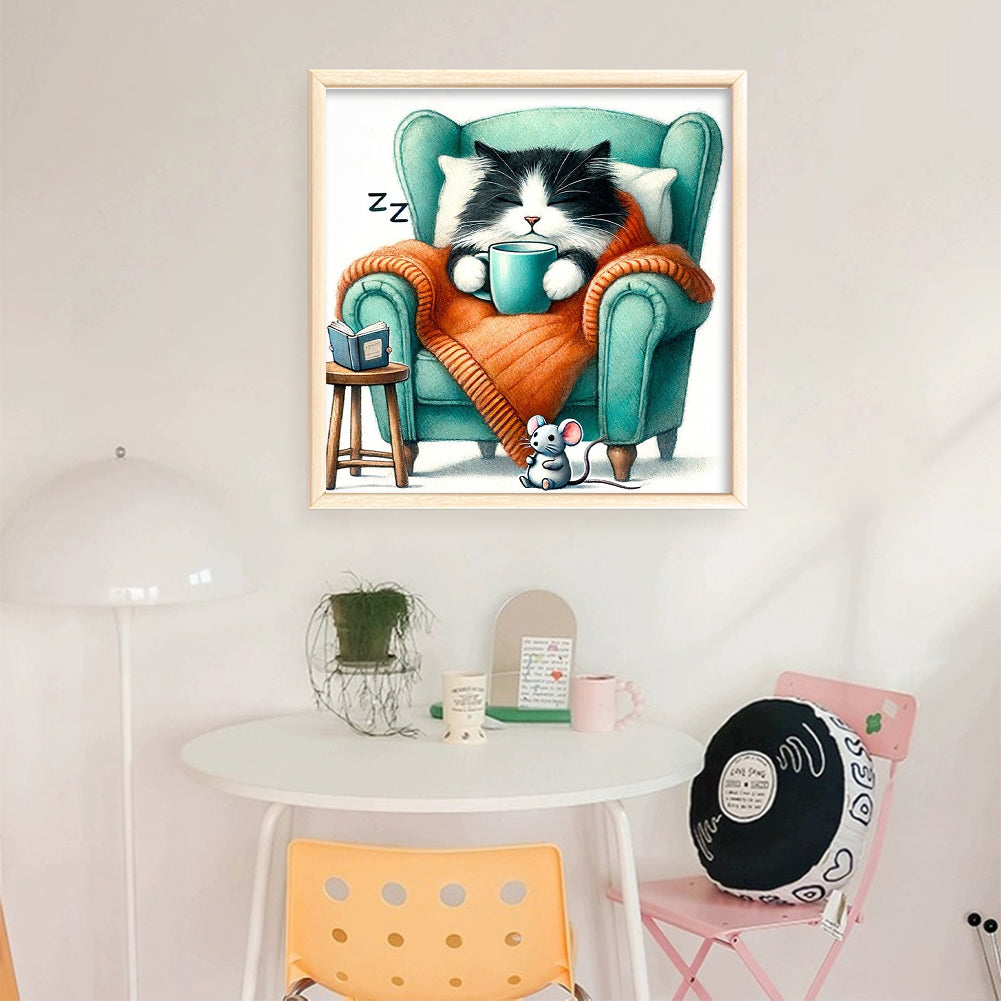 Kitten On The Sofa - 11CT Stamped Cross Stitch 40*40CM