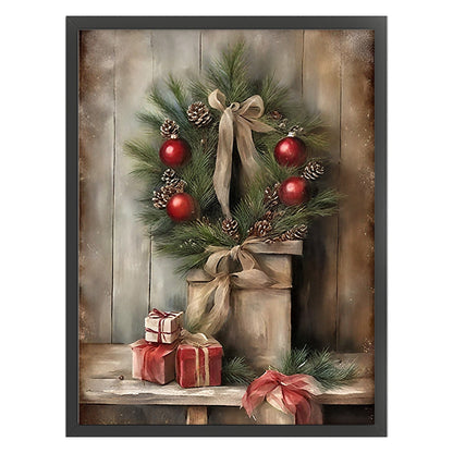Christmas Wreath - 11CT Stamped Cross Stitch 40*53CM
