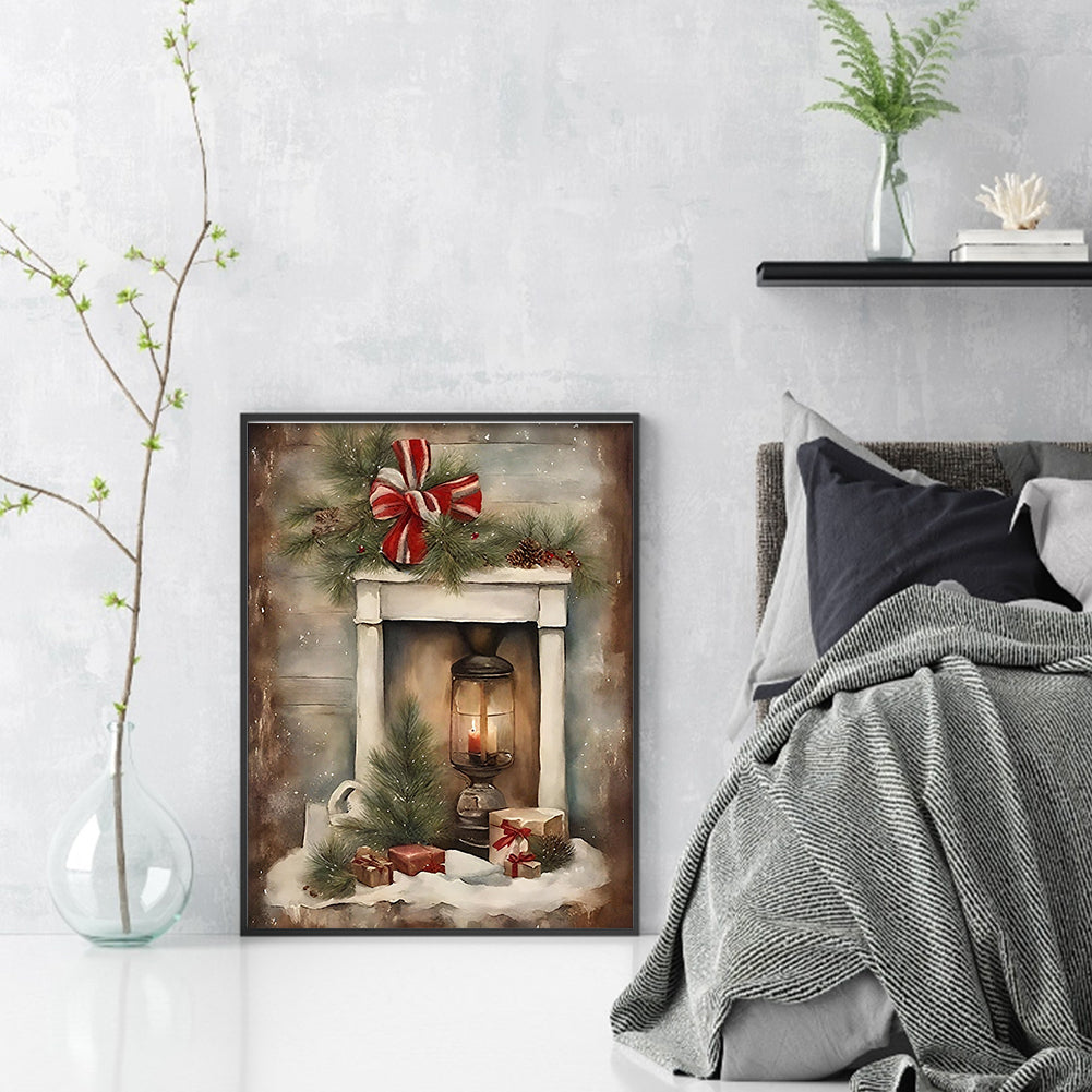 Christmas Fireplace - 11CT Stamped Cross Stitch 40*53CM