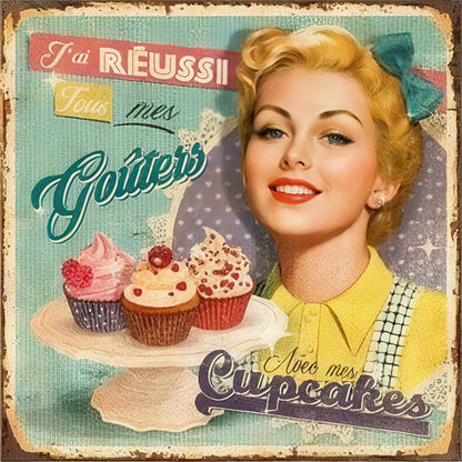 Retro Billboard - 11CT Stamped Cross Stitch 40*40CM