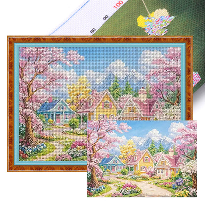 Idyllic Cottage - 11CT Stamped Cross Stitch 85*65CM£¨Mona Lisa Brand£©